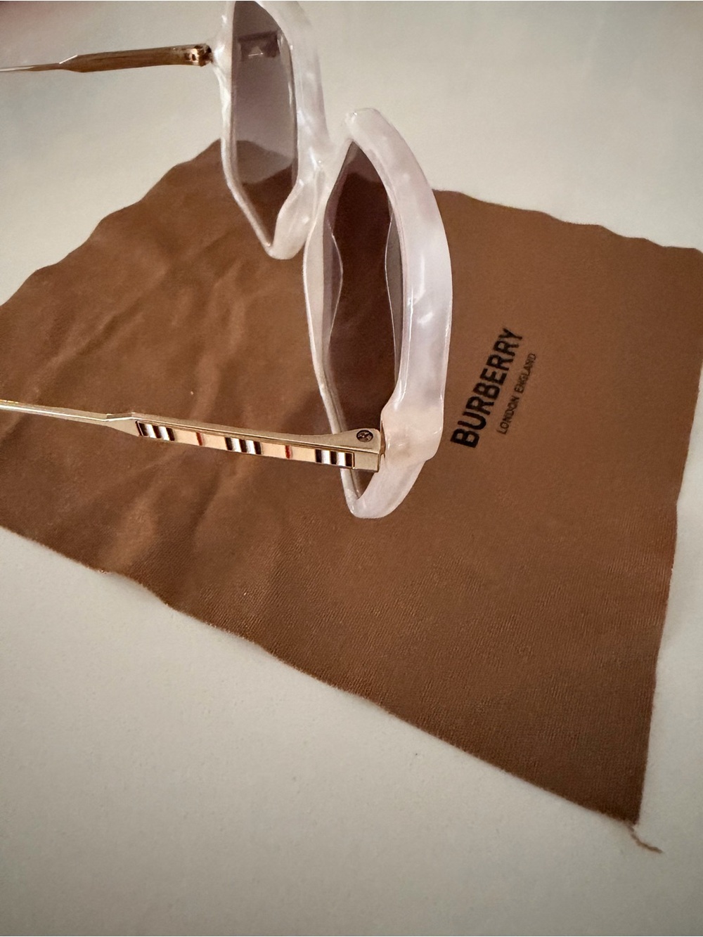 Burberry Clear Frame Sunglasses with Brown Lenses - Picture 2 of 6
